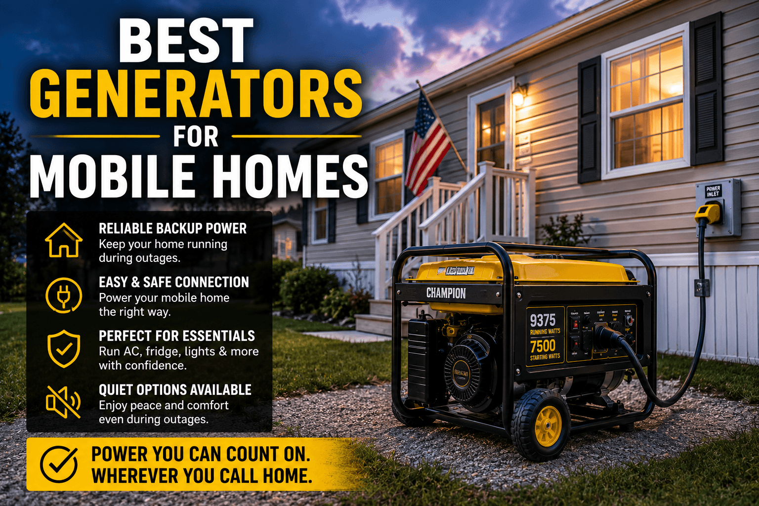 Best Generators for Mobile Homes