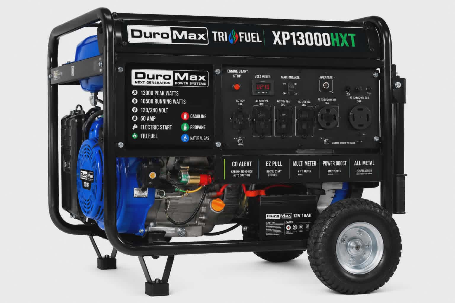 DuroMax XP13000HXT Tri-Fuel Portable Generator